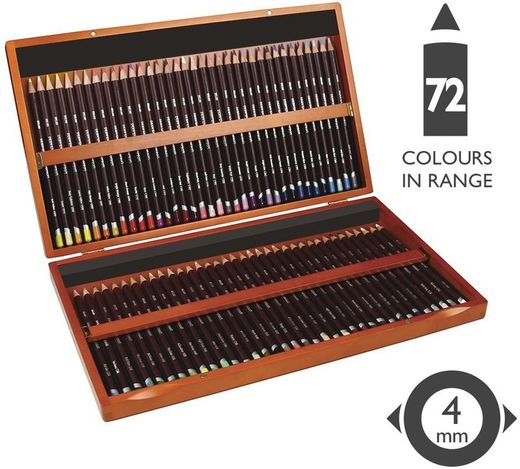 Coffret bois de 72 crayons de couleur Derwent
