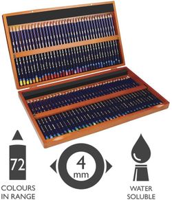 Coffret bois de 72 crayons Derwent inktense