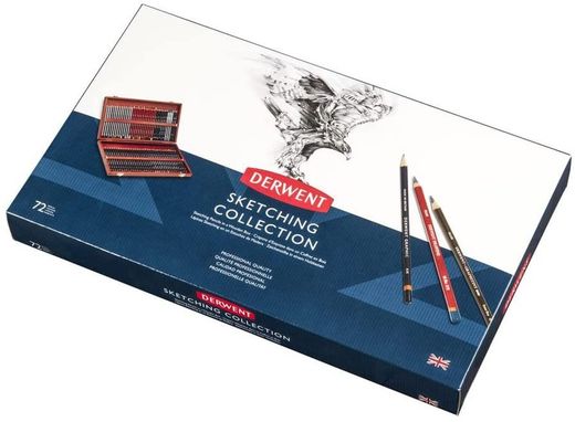 Coffret en bois de 72 crayons Derwent pour croquis