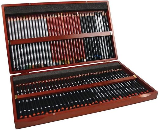 Coffret en bois de 72 crayons Derwent pour croquis