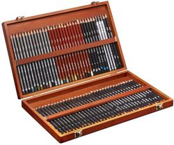 Coffret en bois de 72 crayons Derwent pour croquis