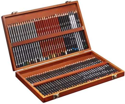 Coffret en bois de 72 crayons Derwent pour croquis