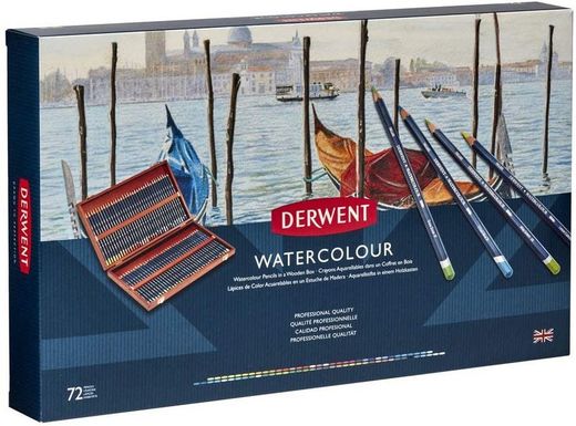 Coffret bois de 72 crayons aquarellables Derwent