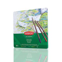 Boîte métal de 24 crayons de couleur aquarellables Derwent