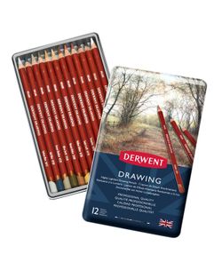 Caja metálica de 12 lápices Derwent Drawing