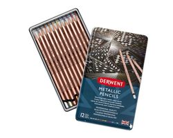 Caja metálica de 12 lápices Derwent Metallic