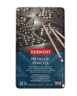 Coffret métallique de 12 crayons Derwent Metallic