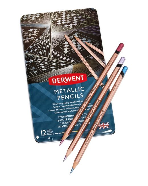 Coffret métallique de 12 crayons Derwent Metallic