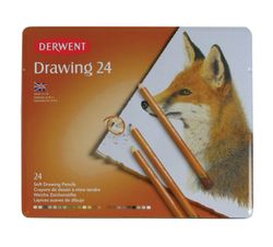 Boîte métal de 24 crayons Derwent Drawing
