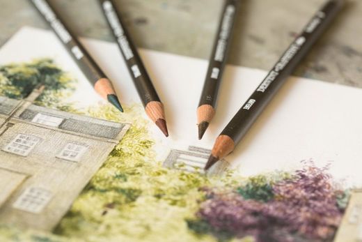 Boîte métal de 24 crayons Derwent Graphtint