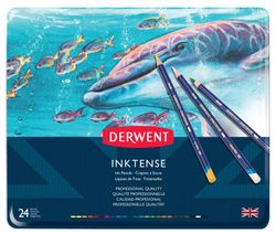 Boîte métal de 24 crayons Derwent Inktense
