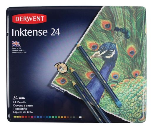 Boîte métal de 24 crayons Derwent Inktense