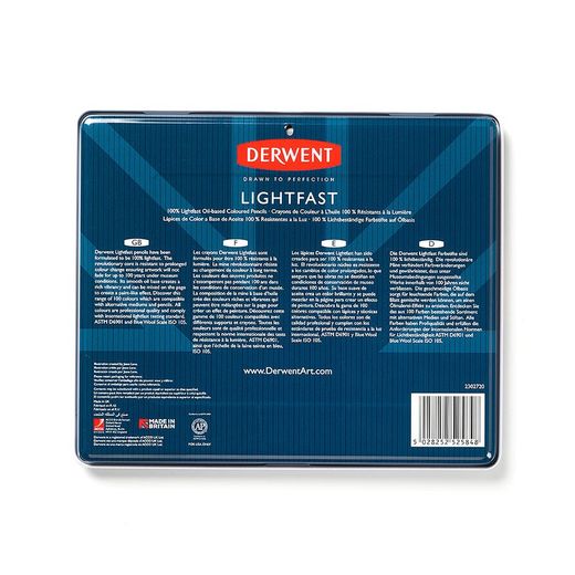 Boîte métal de 24 crayons Derwent Lightfast (résistants à la lumière)