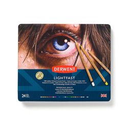 Boîte métal de 24 crayons Derwent Lightfast (résistants à la lumière)