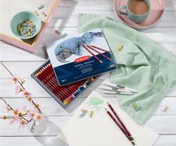 Boîte métal de 24 crayons Derwent Pastel