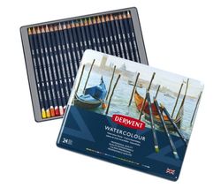 Caja metálica de 24 lápices Derwent Watercolour