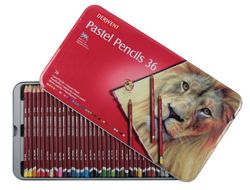 Caixa de metal com 36 lápis Derwent Pastel