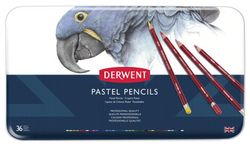 Caixa de metal com 36 lápis Derwent Pastel
