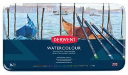 Coffret métallique de 36 crayons Derwent Watercolour