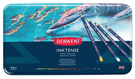 Boîte métal de 72 crayons Derwent Inktense