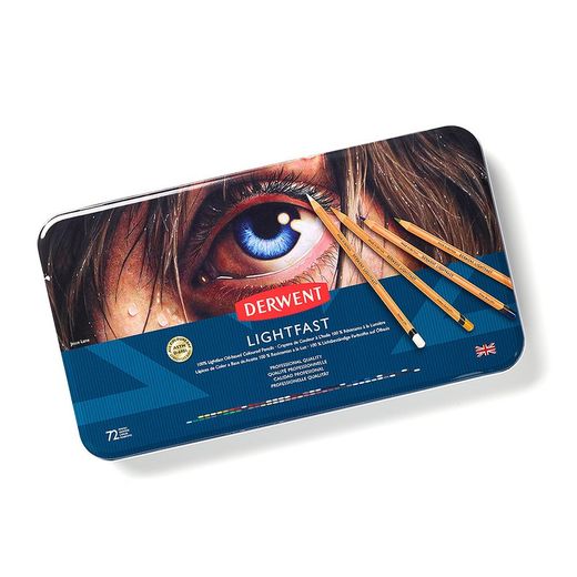Boîte métal de 72 crayons Derwent Lightfast (résistants à la lumière)