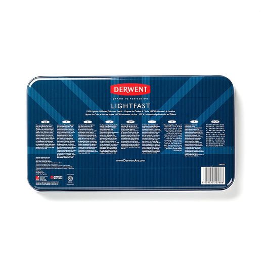 Boîte métal de 72 crayons Derwent Lightfast (résistants à la lumière)