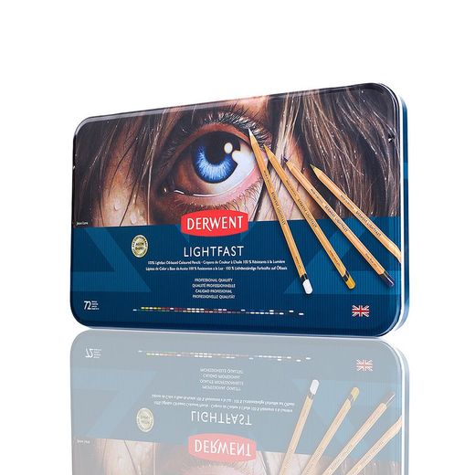 Boîte métal de 72 crayons Derwent Lightfast (résistants à la lumière)