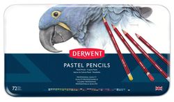 Caixa de metal com 72 lápis Derwent Pastel