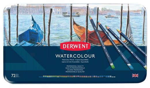 Boîte métallique de 72 crayons Derwent Watercolour