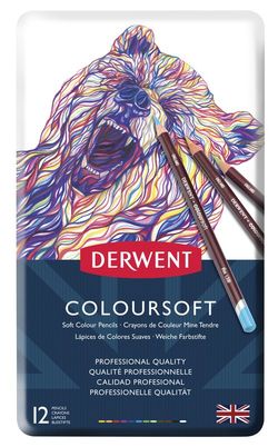 Boîte métallique de 12 crayons Derwent Coloursoft