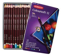 Boîte métallique de 12 crayons Derwent Coloursoft