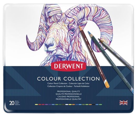 Boîte métallique de 24 crayons Derwent Coloursoft