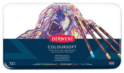 Caja metálica de 72 lápices Derwent Coloursoft
