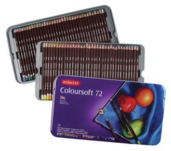 Caja metálica de 72 lápices Derwent Coloursoft