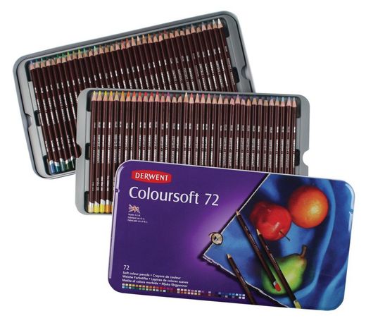 Caja metálica de 72 lápices Derwent Coloursoft