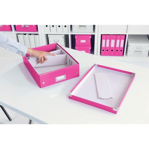 Caixa organizadora média. Clique& armazenar. uau