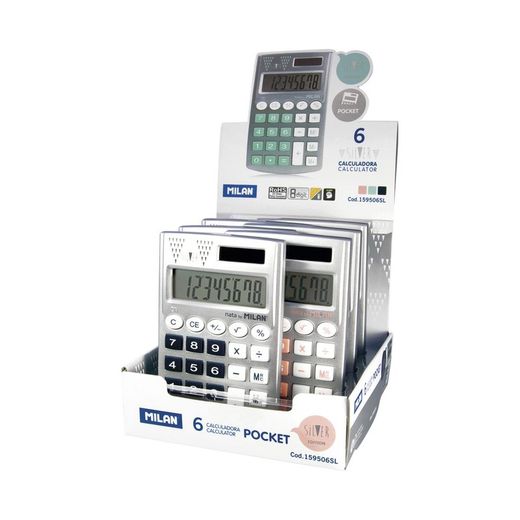 Calculadora prateada de 8 dígitos
