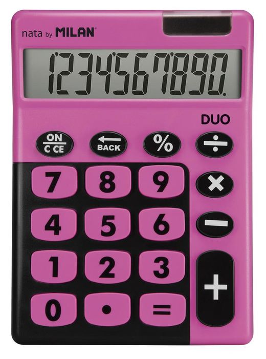 Calculatrice Nata by Milan, 10 chiffres de différentes couleurs