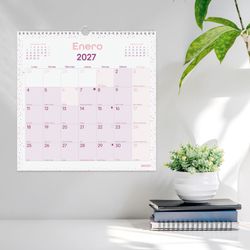 Calendario chic de pared para escribir 2027 Morado
