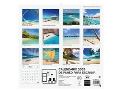 Calendario Finocam de pared con imágenes de PAISAJES para escribir a mes vista. 2023