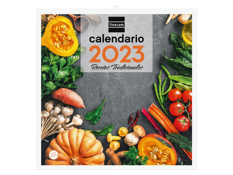 Calendario Finocam de pared con imágenes de RECETAS para escribir a mes  vista. 2023 — Cartabon