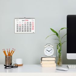Calendario neutro de pared números grandes S 210x150mm 2027
