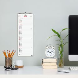 Calendario neutro de pared para escribir Largo L  155x340mm