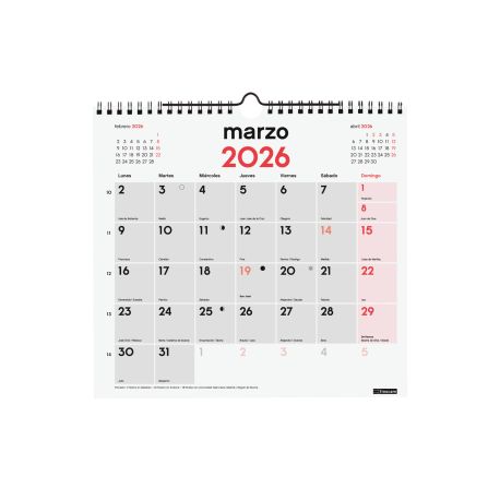 Calendario neutro de pared para escribir M 266x245mm