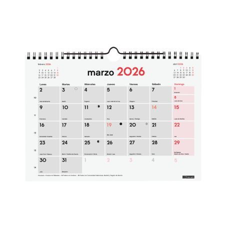 Calendario neutro de pared para escribir S 210x150mm
