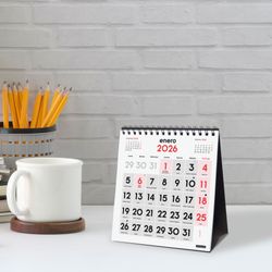 Calendario neutro de sobremesa números grandes XS 140x100mm 2027