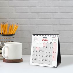 Calendario neutro de sobremesa para escribir 140x150mm 2027