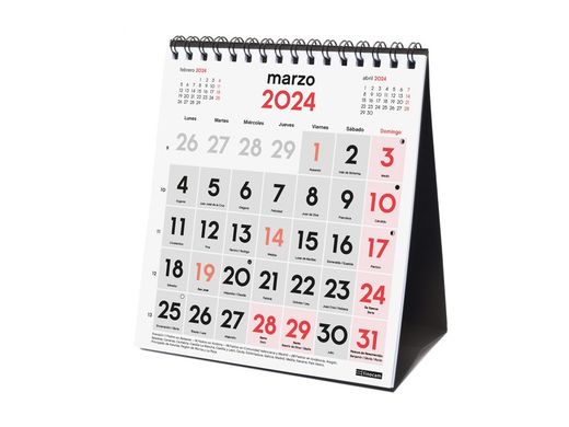 Calendrier de table neutre, grands chiffres, 2024 XS-140x150, affichage mensuel