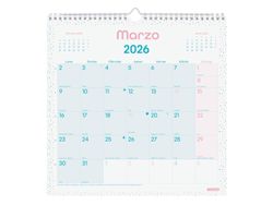 Calendario Pared Chic Es30X30 2026 Turq.