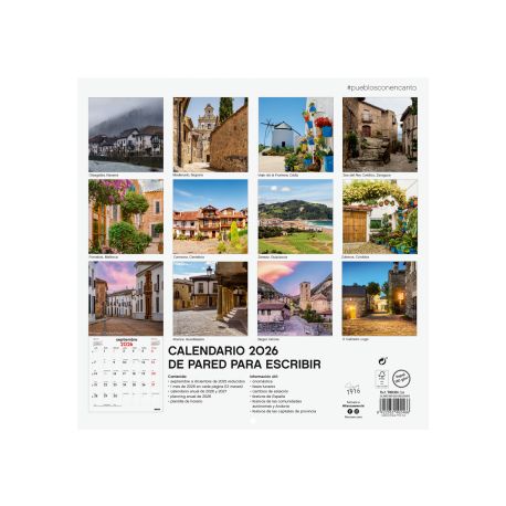 Calendario pared imágenes pueblos con encanto 2027